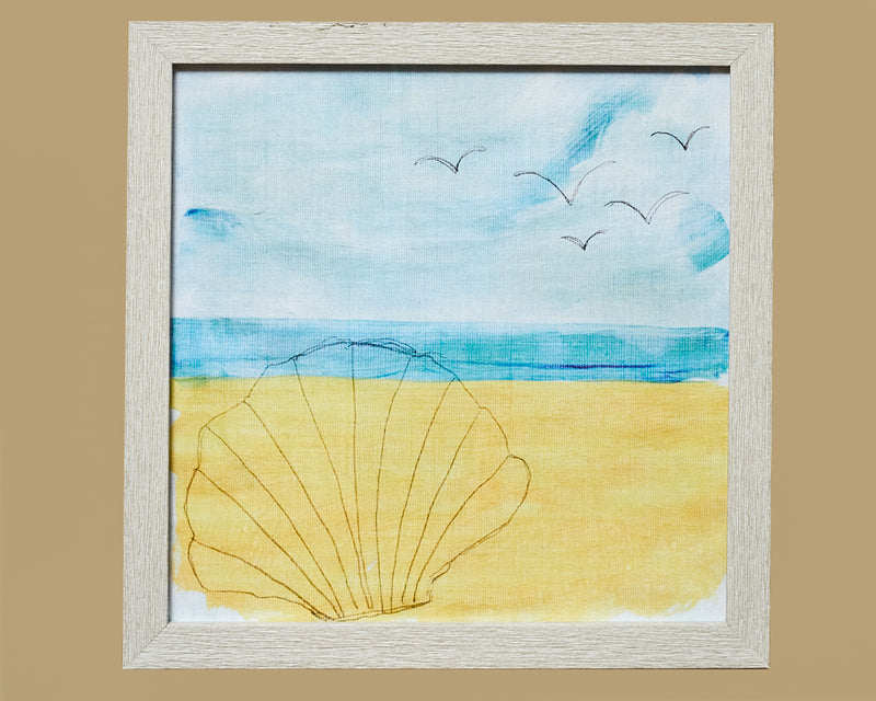 Naive Coastal Beach Framed Print