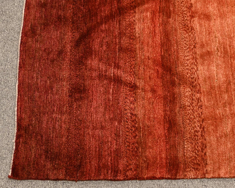Striated 6ft x 7ft 4in Area Rug in Reds/Rusts/Persimmon Tones