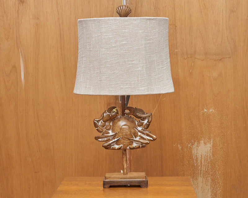 Crab Fossil In Laleport Finish On Metal Stand Table Lamp