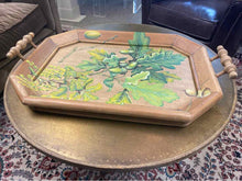 Victorian Octagonal Tray with Oak Leaf