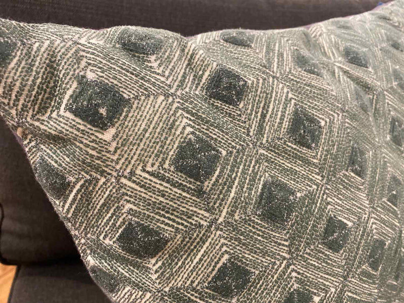 Geometric Patten with Grey and Sage Accent Pillow