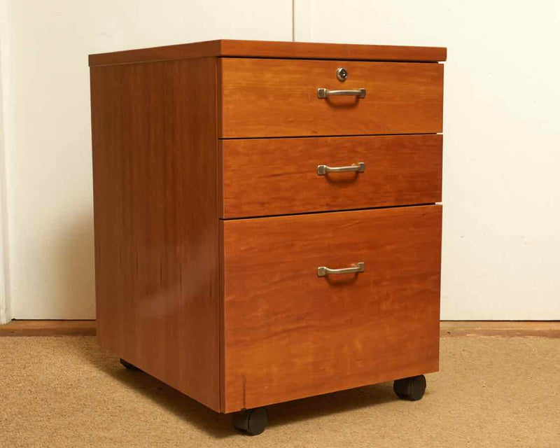 Light Cherry Stain  1 Drawer File Cabinet with 2 Drawers