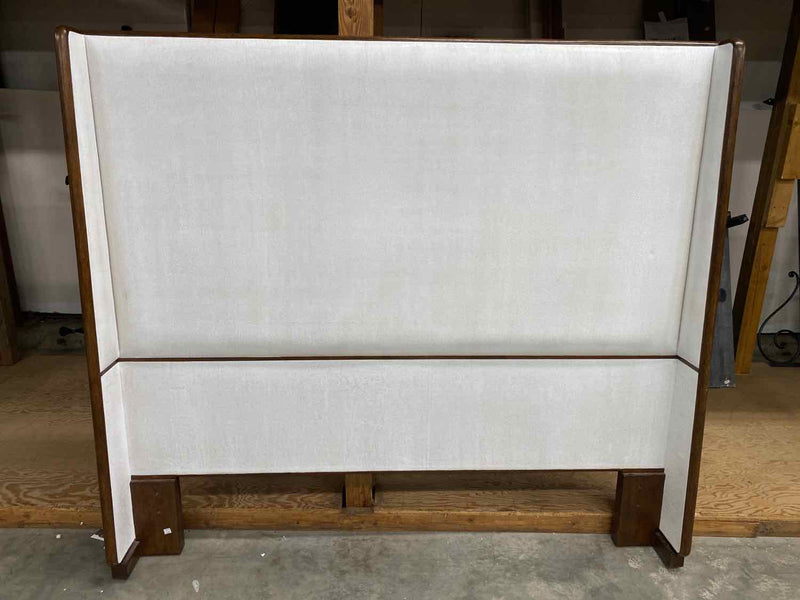 Curate Home Collection White Canvas Queen Headboard